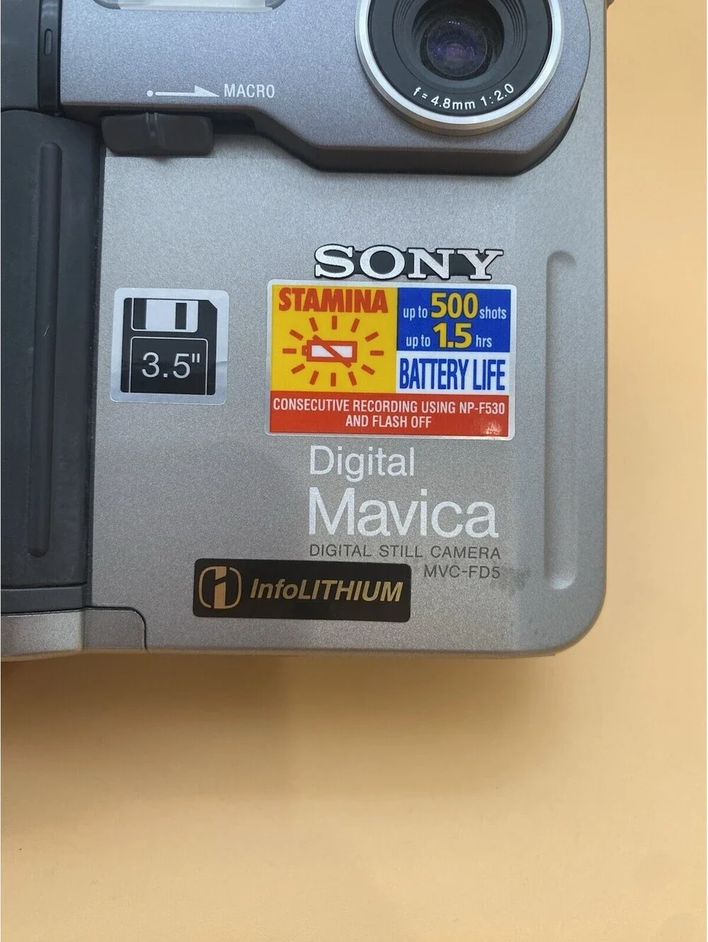 Sony Digital Mavica Silver Still Camera Model #MVCFD5 - Needs Charger - VTG 1997